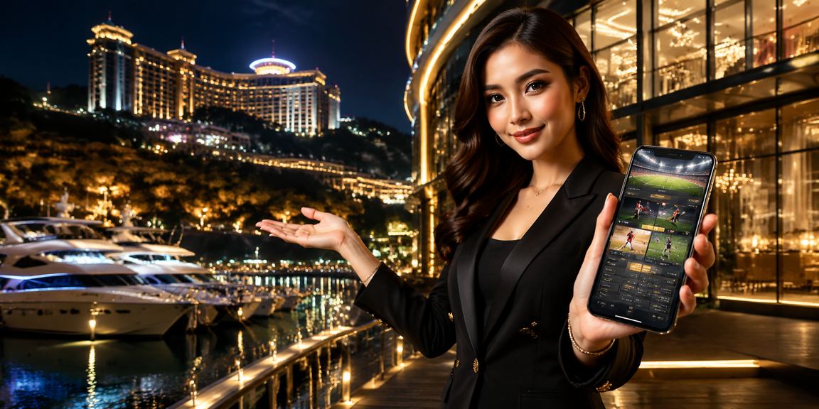 Suasana pertaruhan sukan di Genting Highlands dengan tema gaya Melayu moden Malaysia